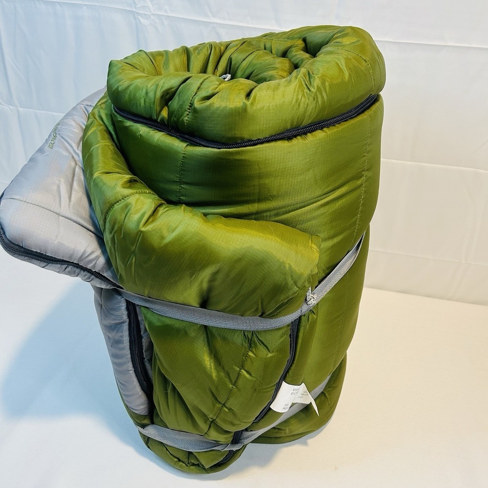 Kelty Sleeping Bag Corona Regular 20 Degree Right Zipper 34" x 80" Green Grey - Picture 6 of 16